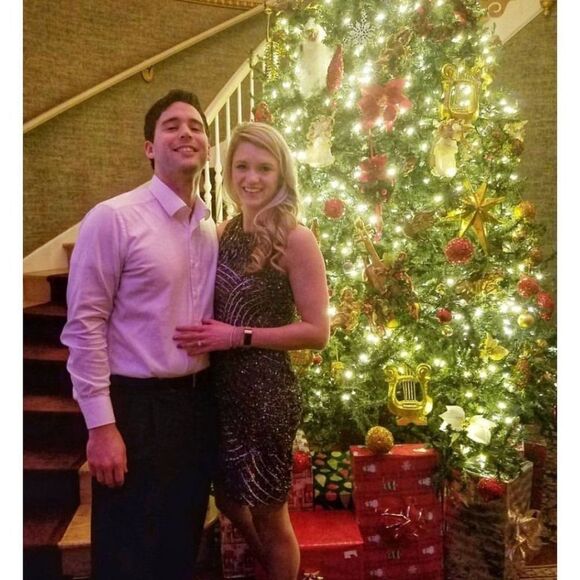 AIDAN MATTOX Formal Dark Grey, Open Back Sequin Beaded Sparkly Mini Dress SIZE 8 - Picture 12 of 15